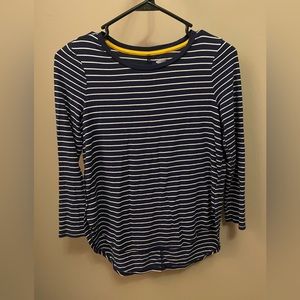 Navy and white striped top, girls size 10/12, loose fitting, Old Navy